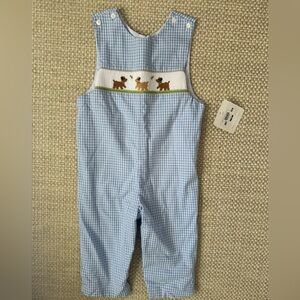 NWT Petit Bebe 2T smocked dog long-all